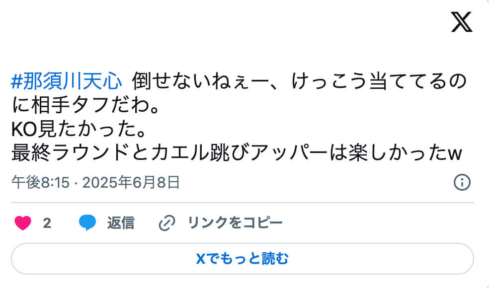 那須川天心 カエル跳びアッパー
